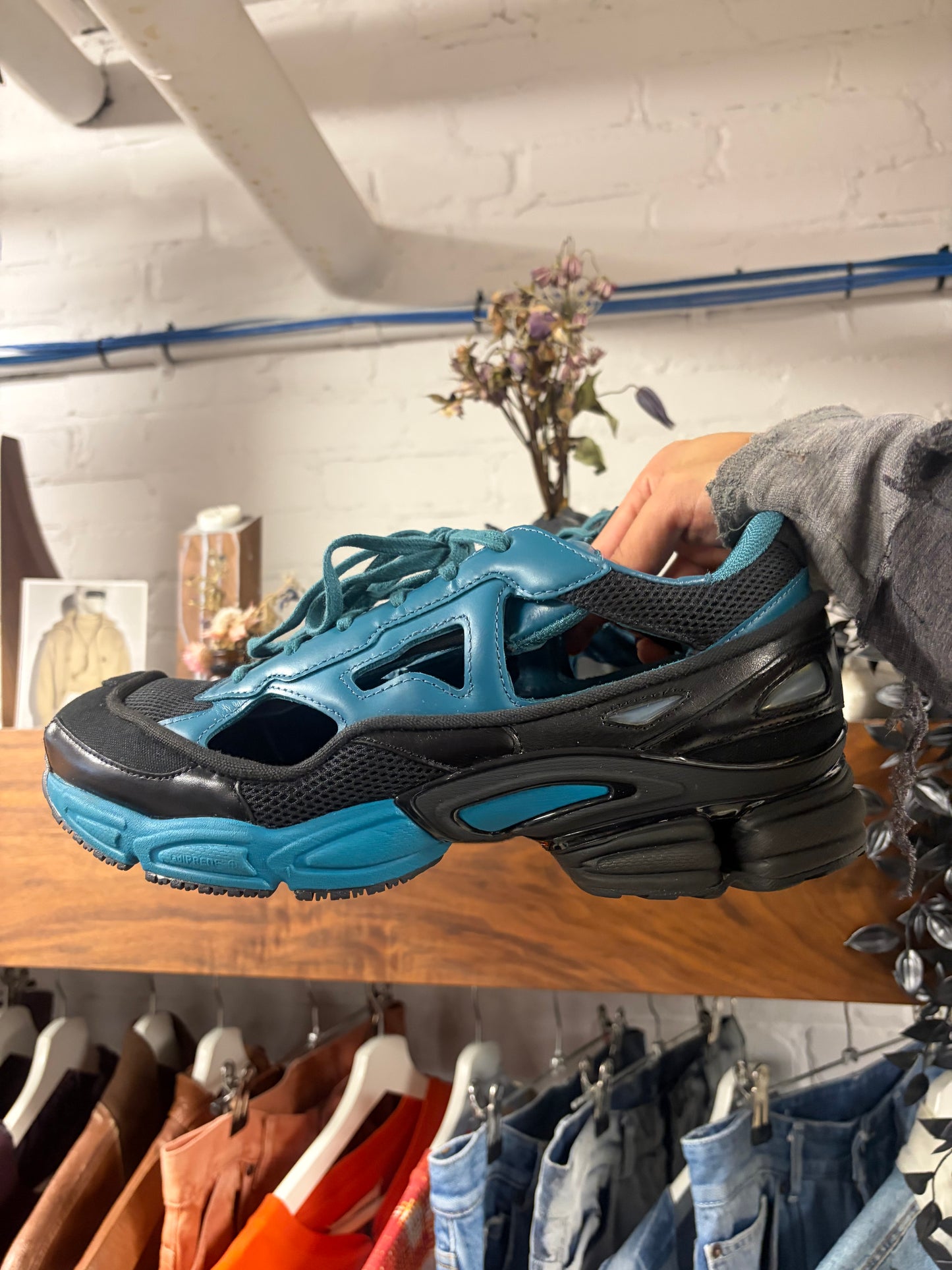 2018 Raf Simons x Adidas ‘Ozweegos’ Colonial Blue/Black Low Top Sneakers