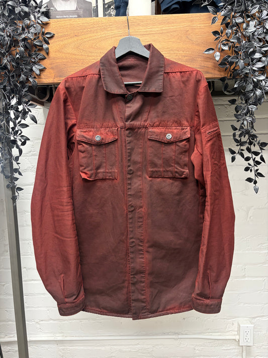 11 by Boris Bidjan Saberi ‘S1B-F1447’ Oxblood Red Denim Work-Shirt