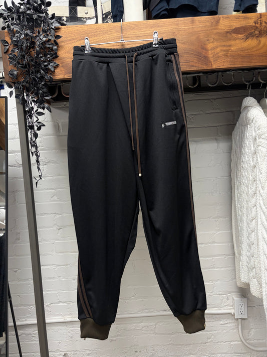 Mihara Yasuhiro ‘Twisted’ Black/Brown Striped Track Pants