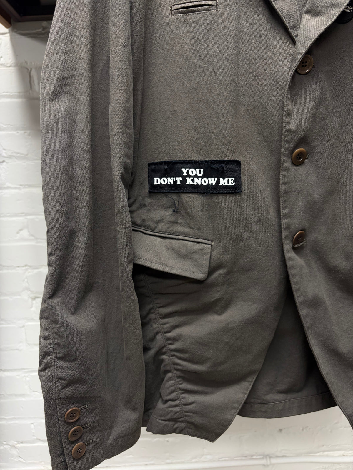 SS2025 Undercover Distressed ‘Pinned & Patched’ Cotton Blazer