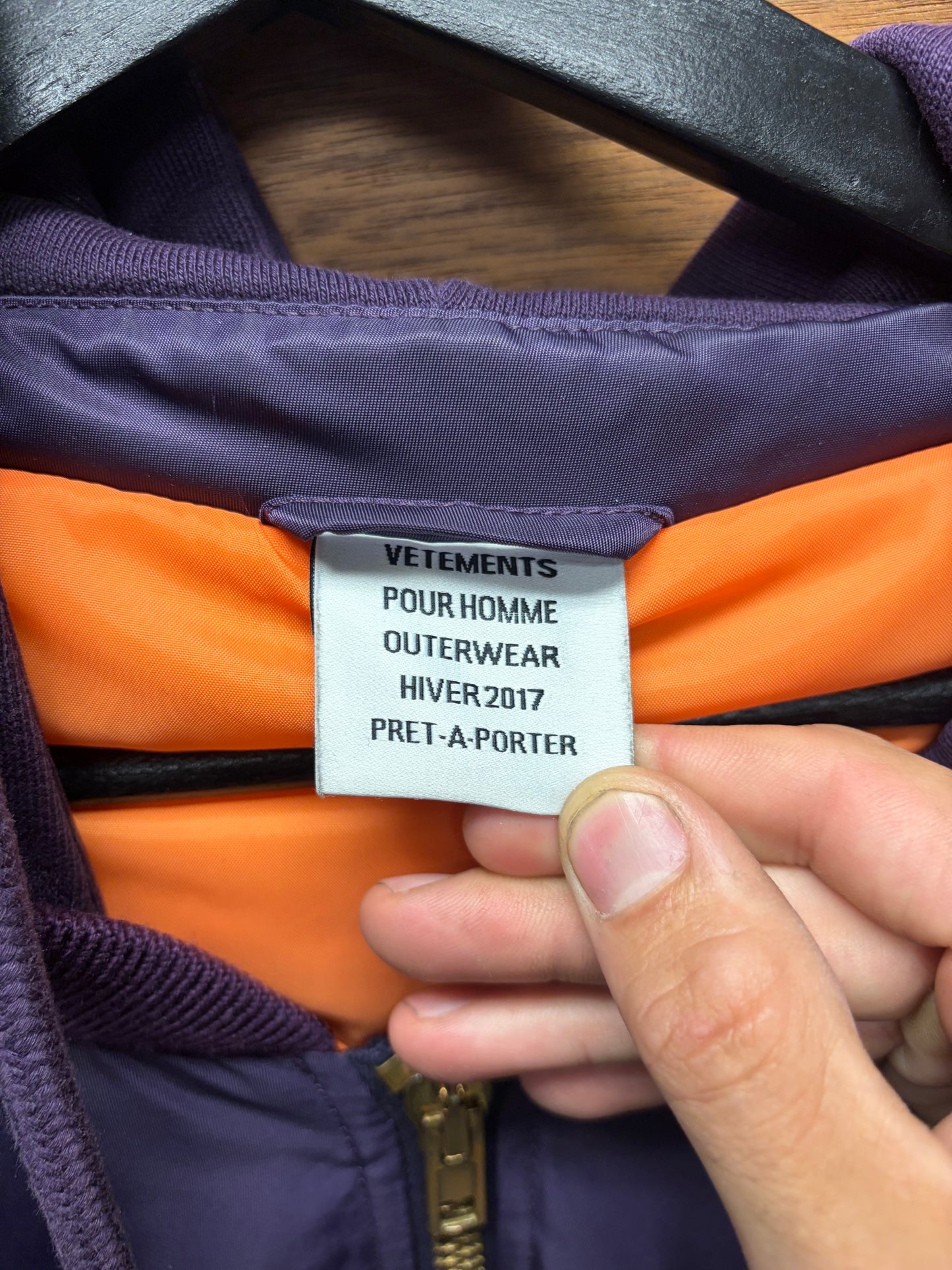 AW2017 Vetements Pour Homme ‘Total Fucking Darkness’ Bomber Jacket