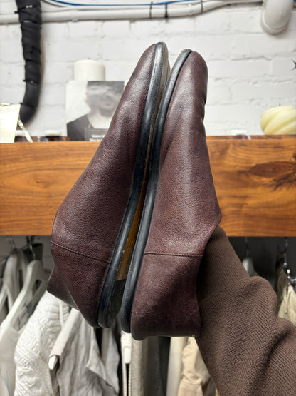 Maison Margiela ‘Tabi’ Split Toe Brown Leather Mule/Loafers