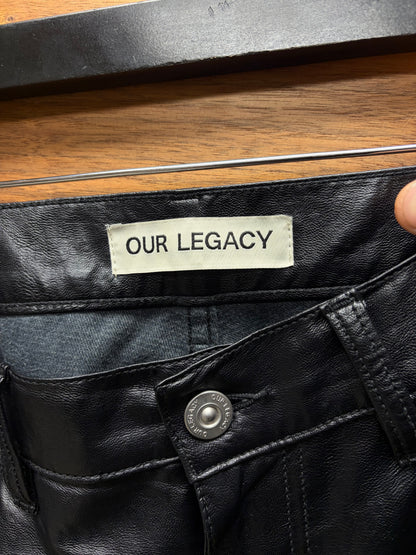 Our Legacy ‘Formal Moto Cut’ Waxed Black Faux Leather Pants