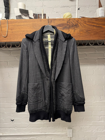 AW2009 Undercover Layered Wool Collar Hybrid Blazer