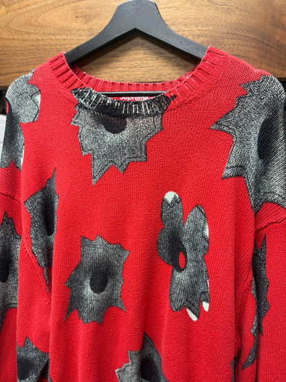 SS2022 Supreme x Nate Lowman ‘Gunshot’ Red Knit Sweater