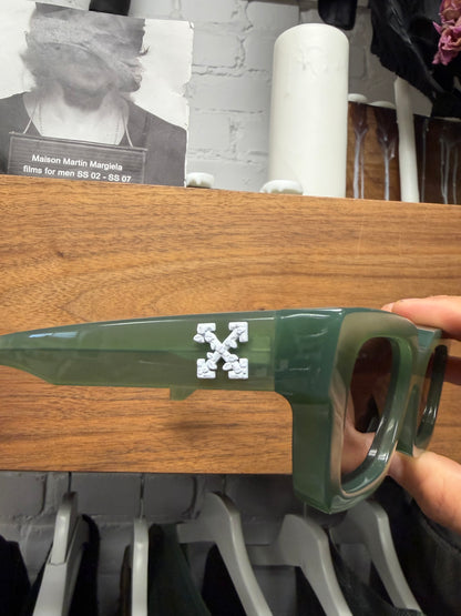 Off-White ‘Virgil’ Green ‘Arrows Logo’ Box Shaped Sunglasses