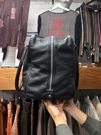 Chrome Hearts Fleur Black Leather Large ‘Weekender’ Duffle Bag