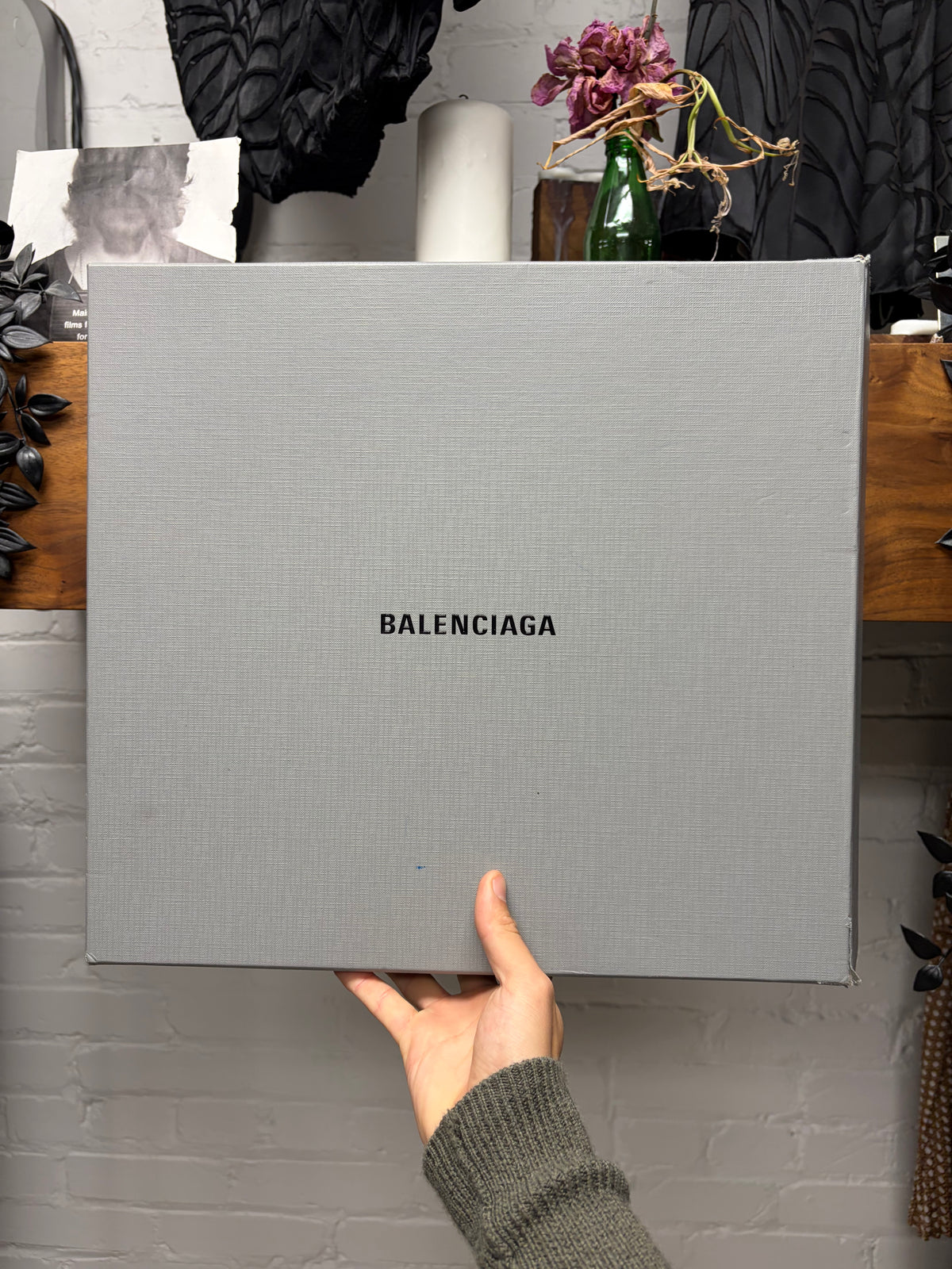 Balenciaga ‘Strike’ Piercing Distressed Black Leather Combat Boots