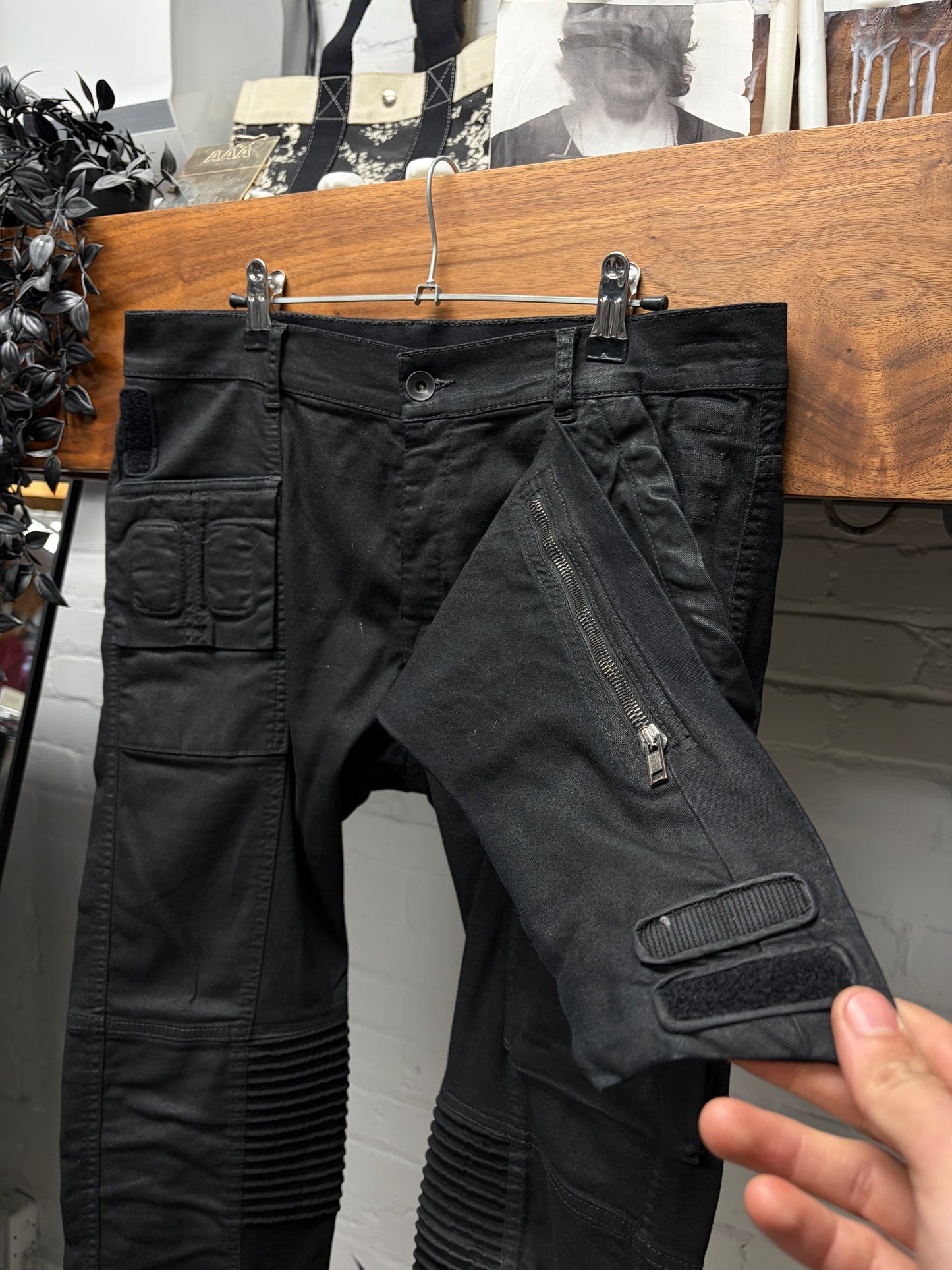 SS2014 Rick Owens ‘Memphis’ Waxed Black Skinny Jeans