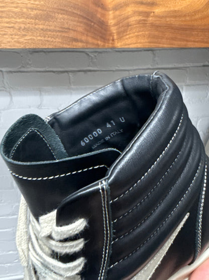 Rick Owens Owens ‘Vans’ Mainline Black Leather High Top Sneakers