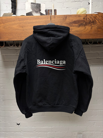 2018 Balenciaga ‘Campaign Logo’ Black Pullover Hoodie