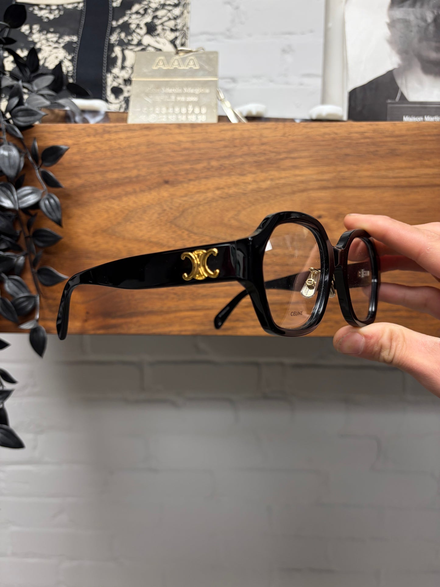 Celine ‘CL50134F’ Rounded Glossy Black Optical Glasses