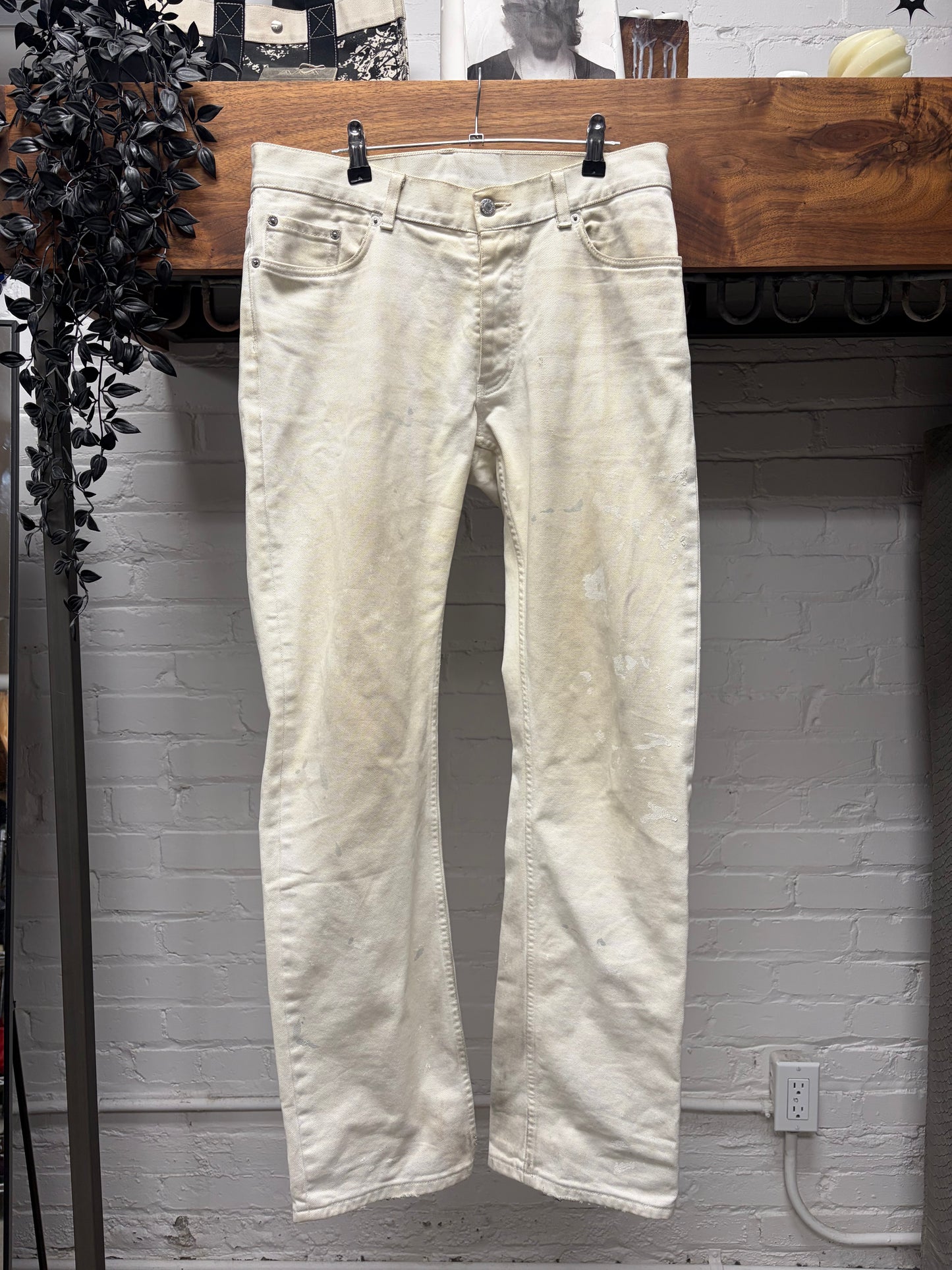 Vintage Helmut Lang ‘Painter’ White Bootcut Denim