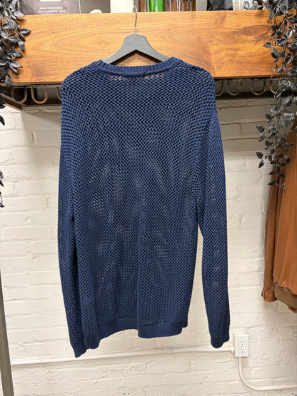 SS2022 Supreme Open Knit ‘Mini Box Logo’ Navy Blue Sweater