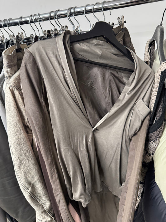 Rick Owens ‘Blistered Lambskin’ Single Button ‘Dust’ Top