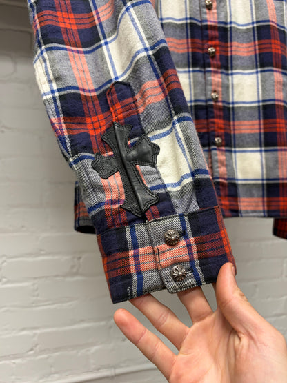 Chrome Hearts ‘Front Pocket’ Leather Cross Patch Flannel