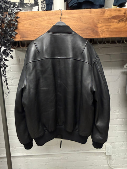 Diesel ‘L-Pritts’ Black Lambskin Leather Bomber Jacket
