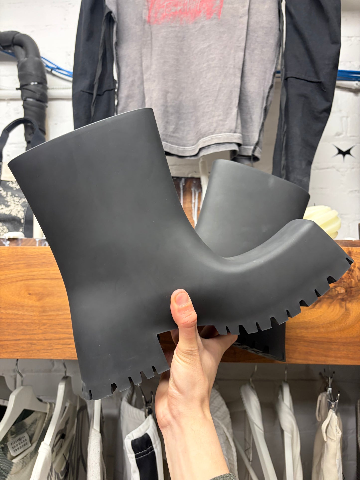 Balenciaga ‘Trooper’ Black Square Toe Combat Boots