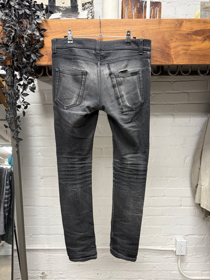 2021 Saint Laurent ‘D03’ Washed Black Skinny Jeans
