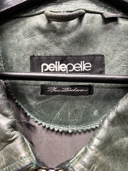 Vintage Pelle Pelle ‘Moss Green’ Studded Leather Jacket