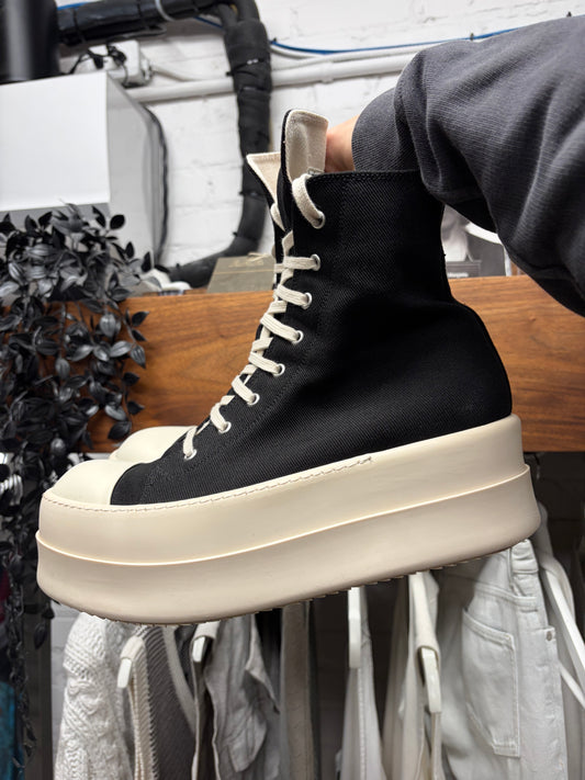 Rick Owens DRKSHDW Canvas ‘Double Bumper’ Ramones High Top Sneakers