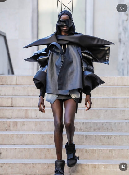 SS2019 Rick Owens ‘Babel’ Silver Tone Metal ‘Runway’ Sculptural Headpiece