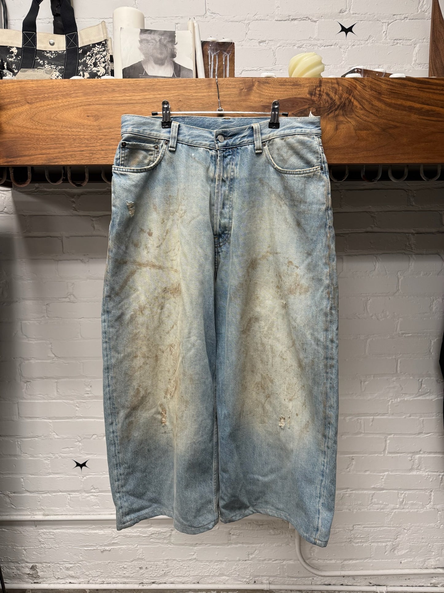 Acne Studios Dirt Washed Blue ‘Super Baggy’ Wide Cut Denim