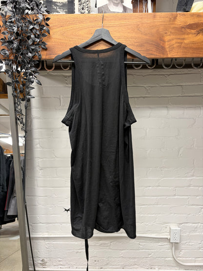 Rick Owens Mainline Ribbed Black Tank Top