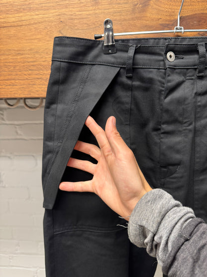 SS2020 Rick Owens ‘Tecuatl’ Black Flap Pocket Cargo Pants