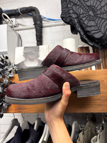 Our Legacy Bordeaux Pony-Hair ‘Camion’ Mules