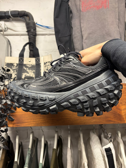 Balenciaga ‘Defender’ Black Tire Sole Low Top Sneakers