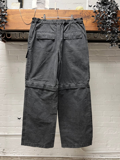Acne Studios Black Ripstop ‘Convertible’ Wide Leg Cargo Pants