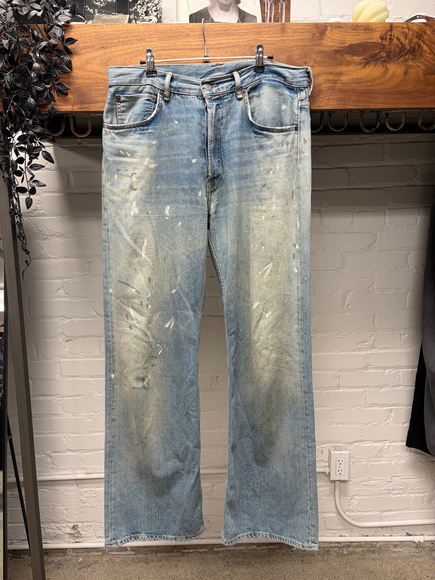 Acne Studios ‘Super Baggy’ Paint Splatter Wide Leg Denim
