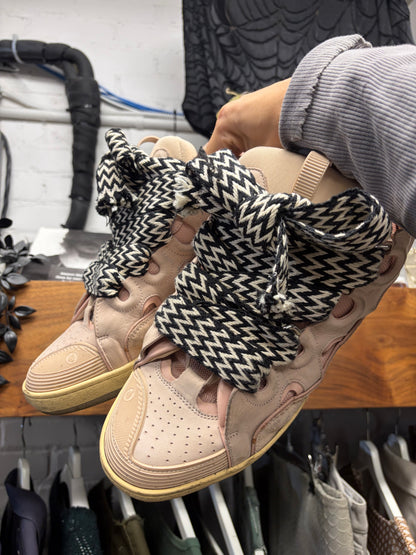 Lanvin Curb Jumbo Lace Low Top Padded Skate Sneakers