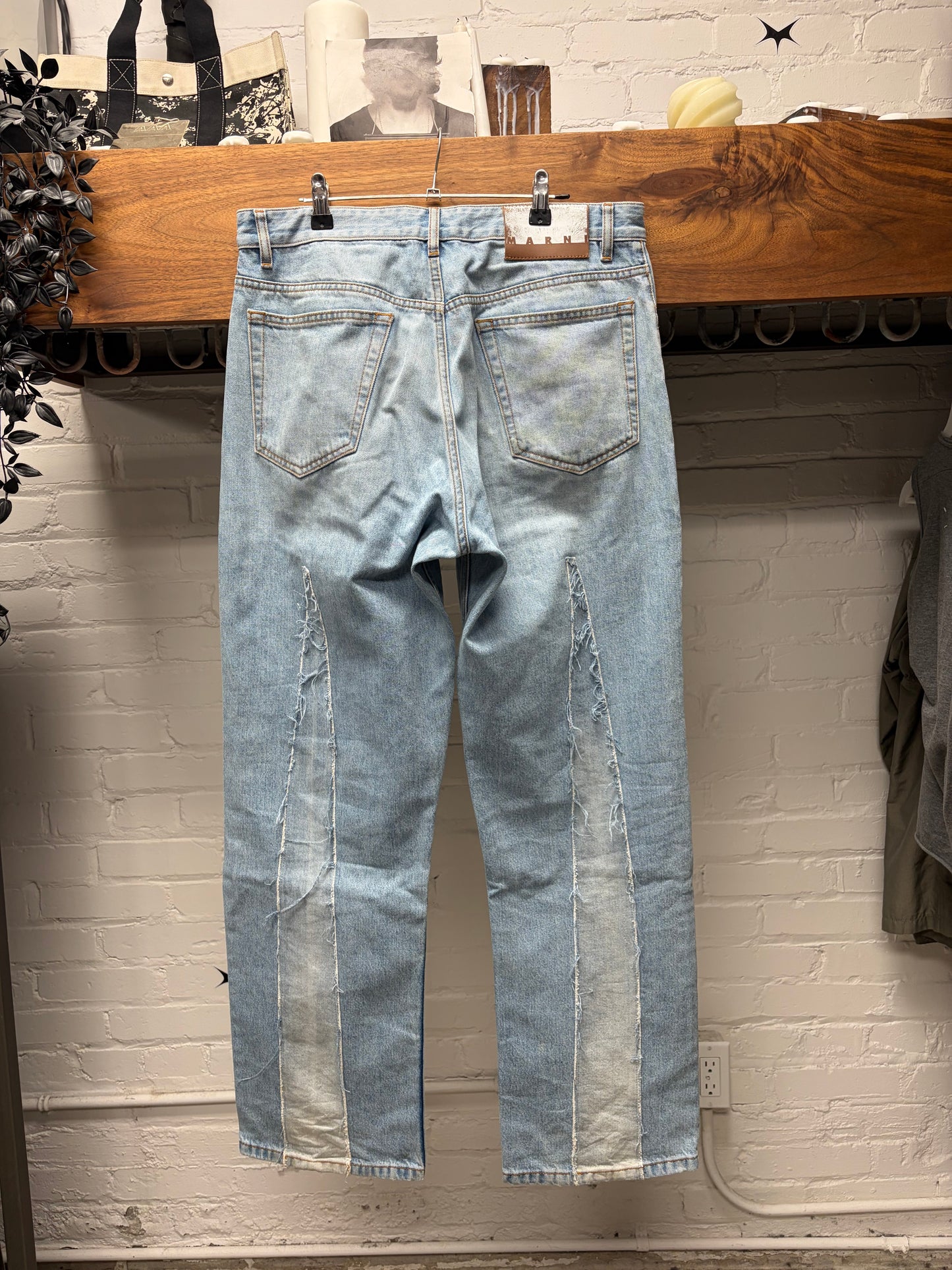 Marni Distressed Blue Distressed Repair Denim