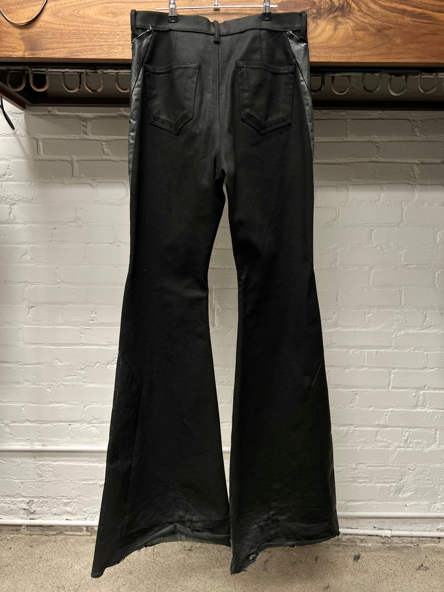 SS23 Rick Owens ‘EDFU’ Flared Bolan Slivered Patchwork Denim