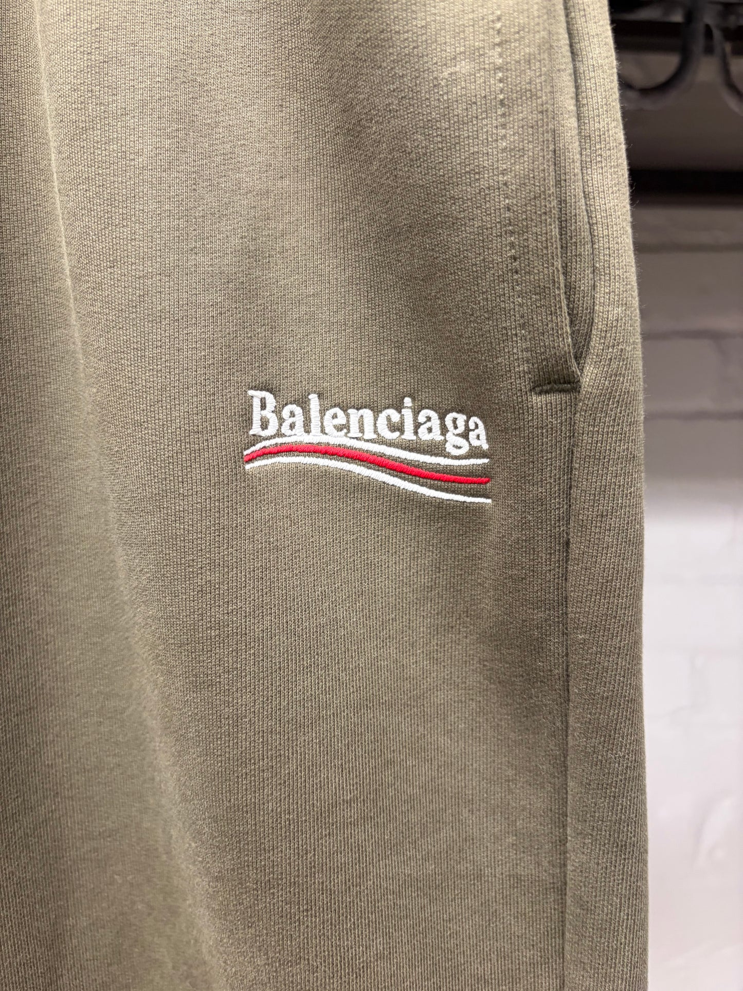 2022 Balenciaga ‘Campaign Logo’ Forest Green Wide Leg Sweatpants