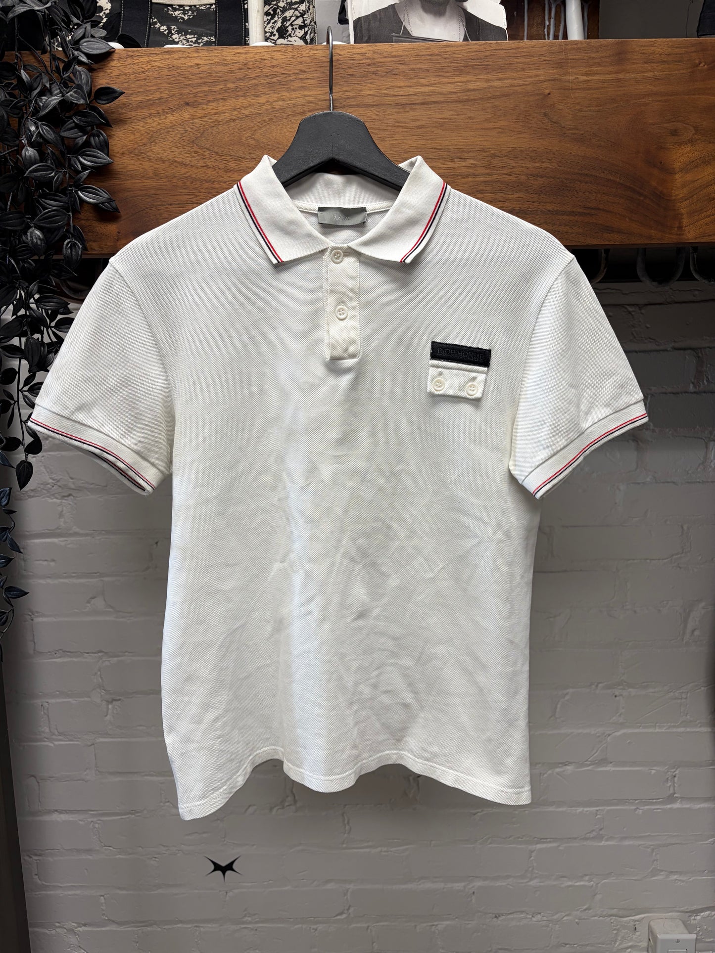 Dior Homme ‘Patch Logo’ White/Red Polo