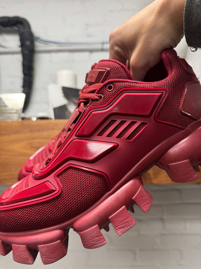 Prada ‘Cloudbust Thunder’ Red Tractor Sole Low Top Sneakers