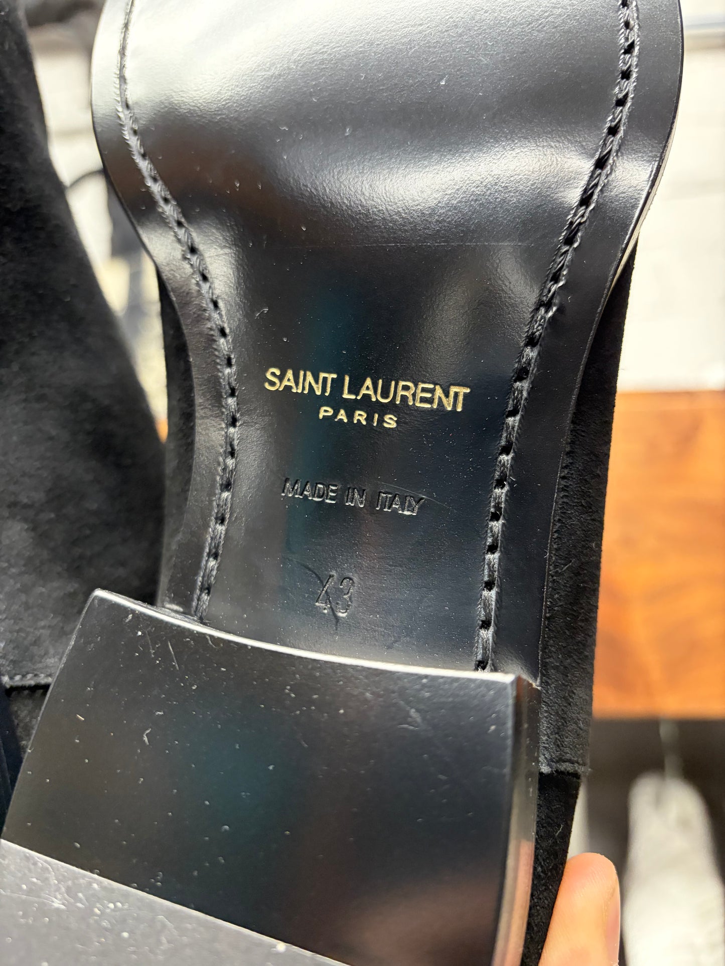 Saint Laurent ‘Wyatt’ Black Suede Chelsea Boot