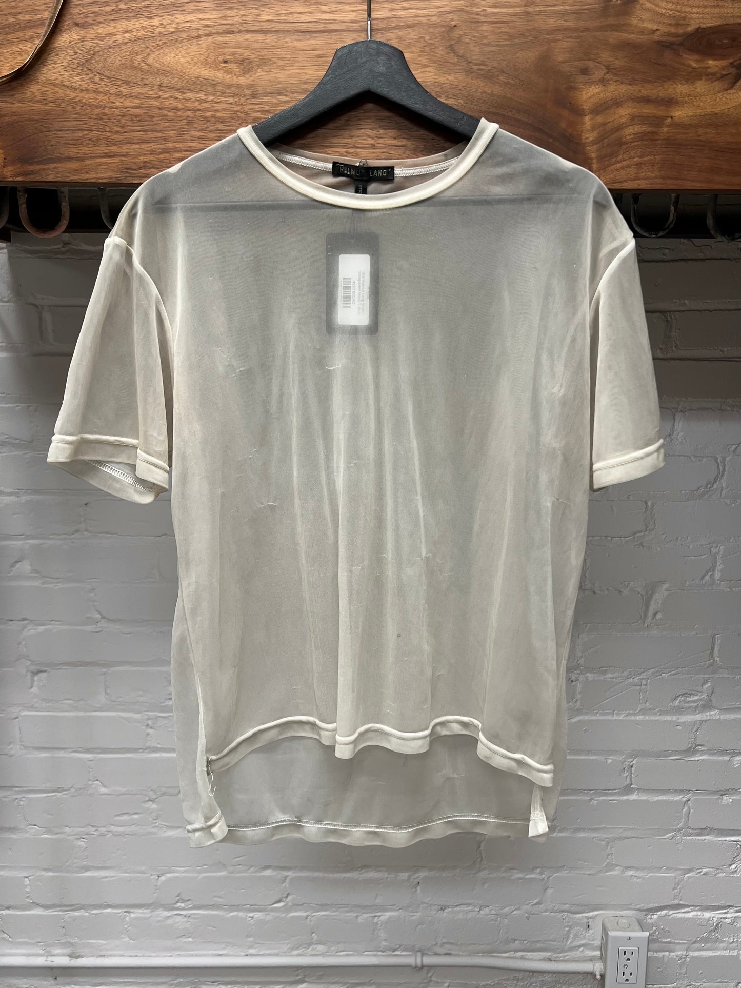 00s Helmut Lang Sheer Transparent Mesh T-Shirt