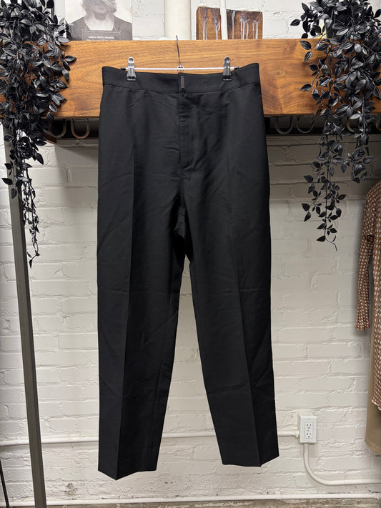 Givenchy by MMW Elasticated Waistband Black Pleated Straight Leg Trousers