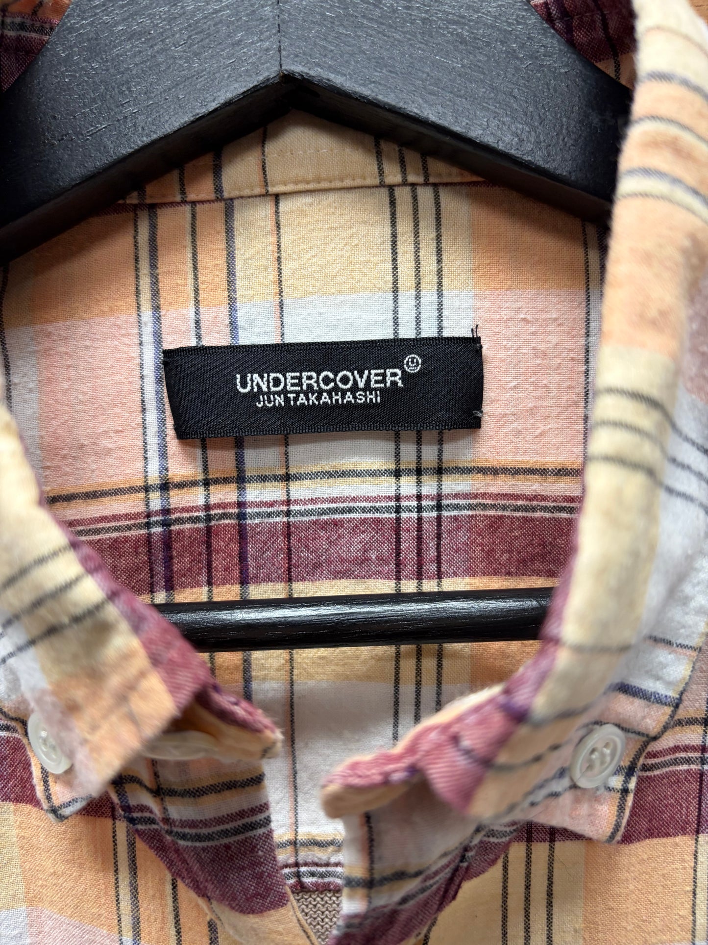 Undercover Hybrid Knit/Plaid Button Down Shirt
