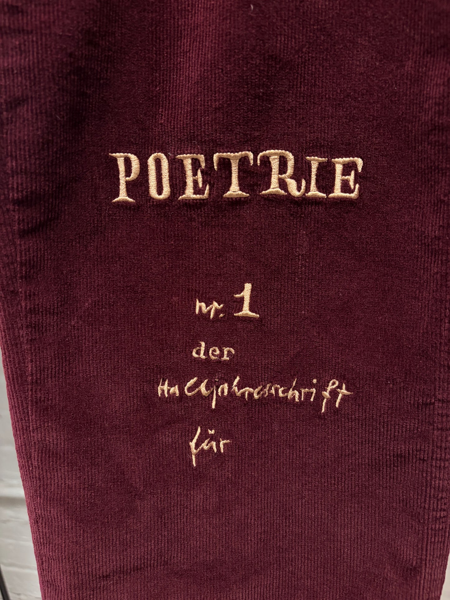 AW2022 Enfants Riches Deprimes ‘Poeise’ Embroidered Dark Red Corduroy Pants