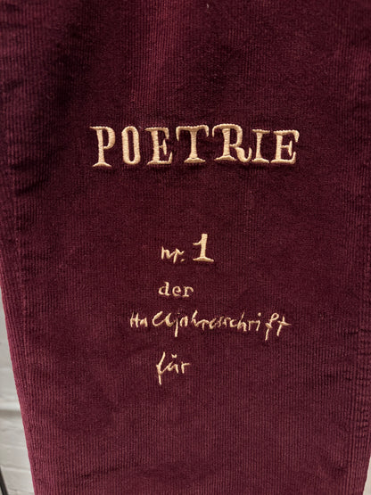 AW2022 Enfants Riches Deprimes ‘Poeise’ Embroidered Dark Red Corduroy Pants