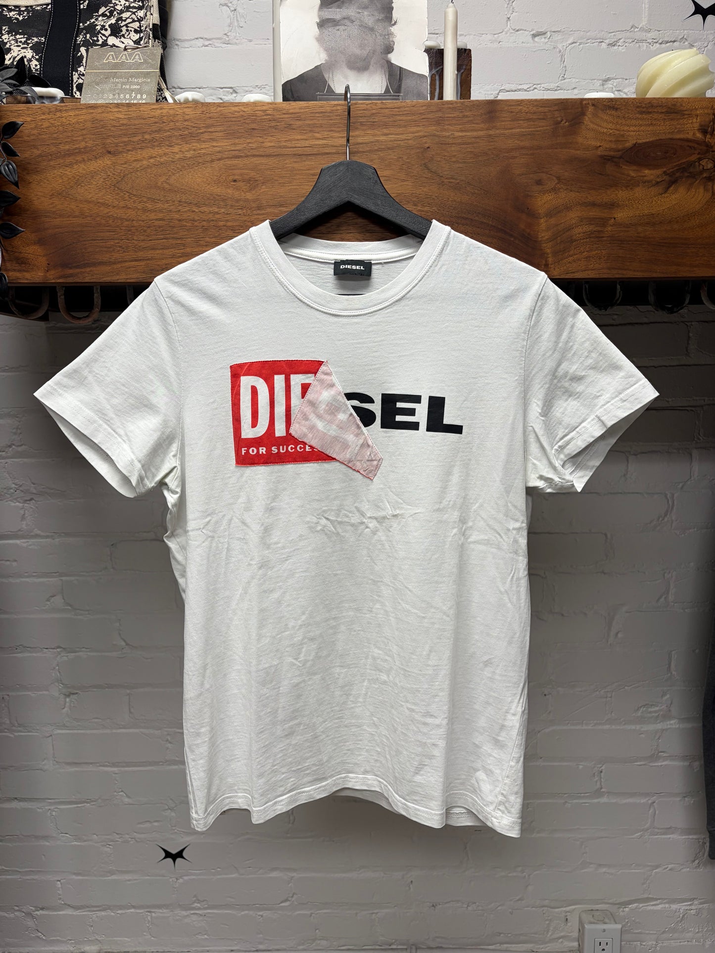 Diesel ‘Tape Logo’ White Graphic T-Shirt