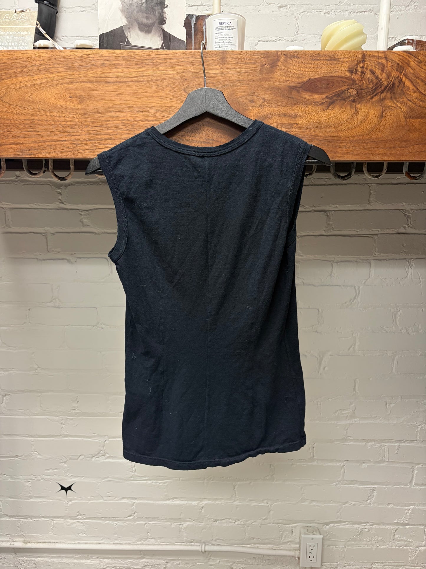 Ann Demeulemeester ‘Feather Circle’ Black Tank Top