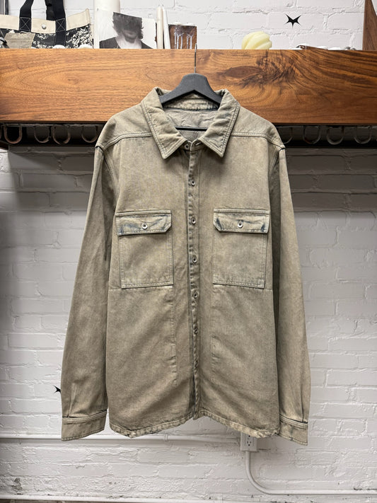 Rick Owens DRKSHDW ‘Mineral/Pearl’ Washed Denim Overshirt