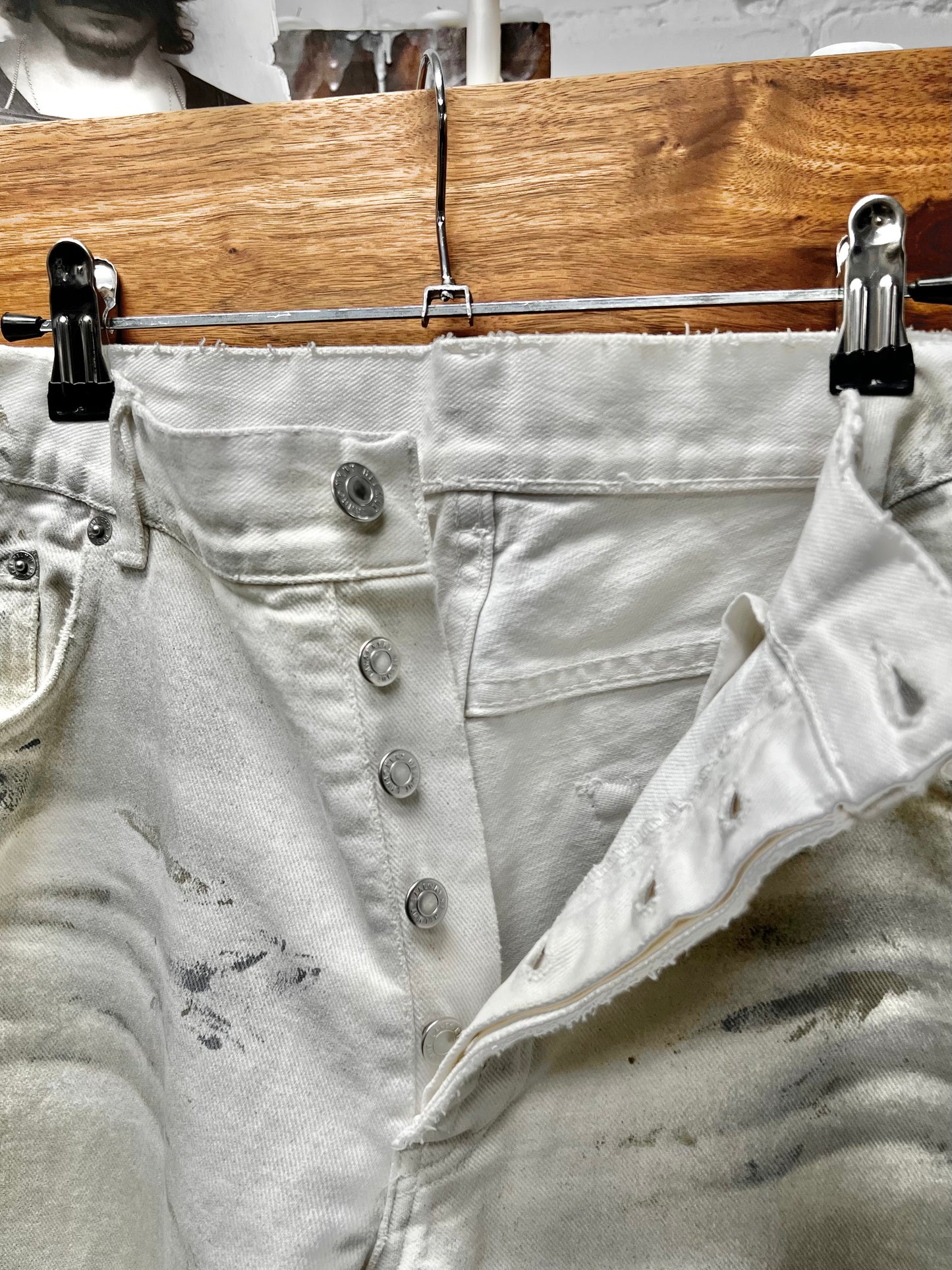 Vintage Helmut Lang ‘Painter’ White Bootcut Denim