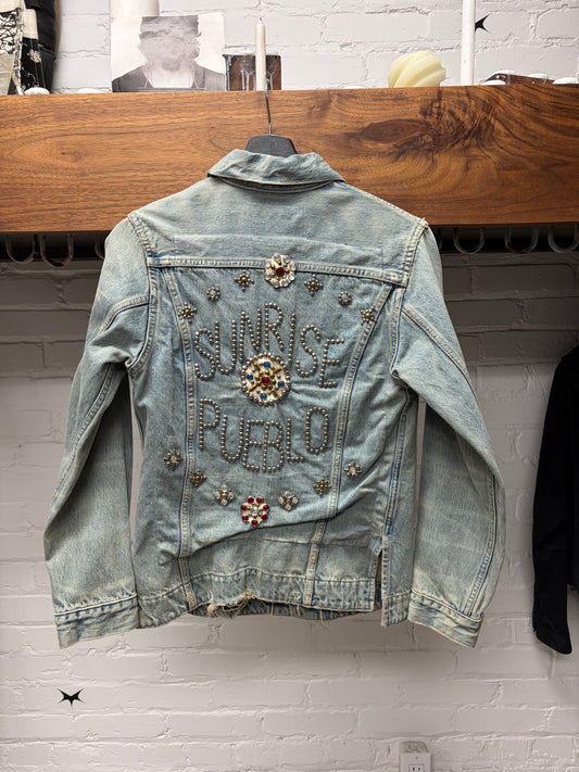 Kapital ‘Sunrise Puebelo’ Studded Western Style Light Wash Denim Shirt